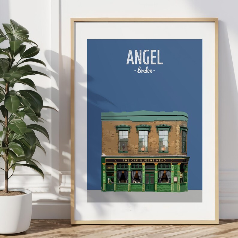 Angel print, The Old Queens Head, Islington Print, North London, Pub Print image 2