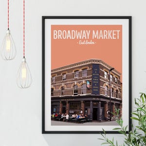 The Cat and Mutton Pub Print, London Fields, Hackney, Broadway Market, Anniversary, First date, Gift, East London