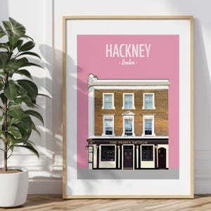 Hackney Print Poster, The Prince Arthur Pub, London Fields, Broadway Market Print