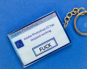Artist Art Program Error Keychain - 2.5 inch Double Sided Acrylic Keychain - PS has stopped working
