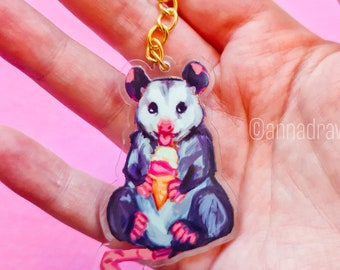 Sleutelhanger ijsopossum - 2,5 inch dubbelzijdige acrylsleutelhanger