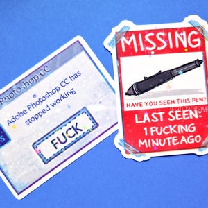 Stickers Artist Meme - Stickers vinyles holographiques 3 pouces - Stylet manquant, PS ne fonctionne plus