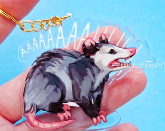 Screaming Opossum-sleutelhanger - 2,5 inch dubbelzijdige acrylsleutelhanger