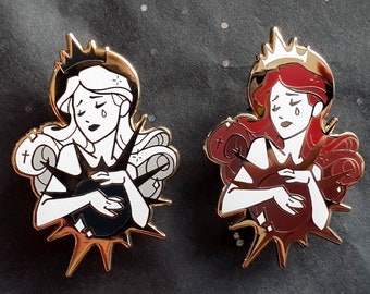 The Sun - Hard Enamel Pin, gold plating - Black/white and color - Star-Crossed Lovers -  Collaboration by Astermorn and Annadrawsstuff