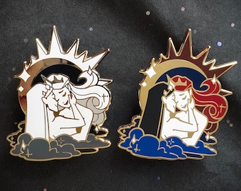 The Lovers Enamel Pin: Gold Plated, Hard Enamel, Star-Crossed Lovers