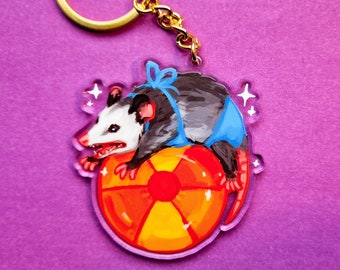 Sleutelhanger strandbal opossum - 2,5 inch dubbelzijdige acrylsleutelhanger