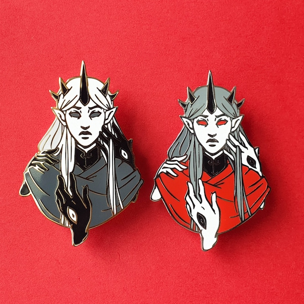 Demon Lady Hard Enamel Pin - Knowledge: Devilish Delights series - Gold & Silver plated, two variants