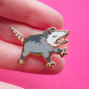 Possum Hard Enamel Pin Set Kragen Pins Trash Dwellers Vergoldet Opossum pin (solo)