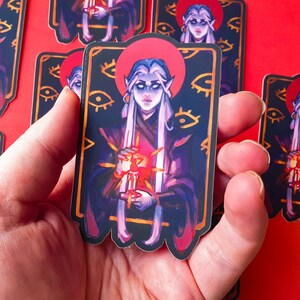 Changeling Cleric Foil Sticker - Matte Finish, Mirror Effect- Soft touch, 8.5 x 5 cm (approx. 3.4 x 2 inches)