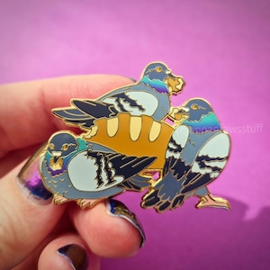 Pigeons With Bread Pin  - Hard Enamel Pin - Extrashvaganza