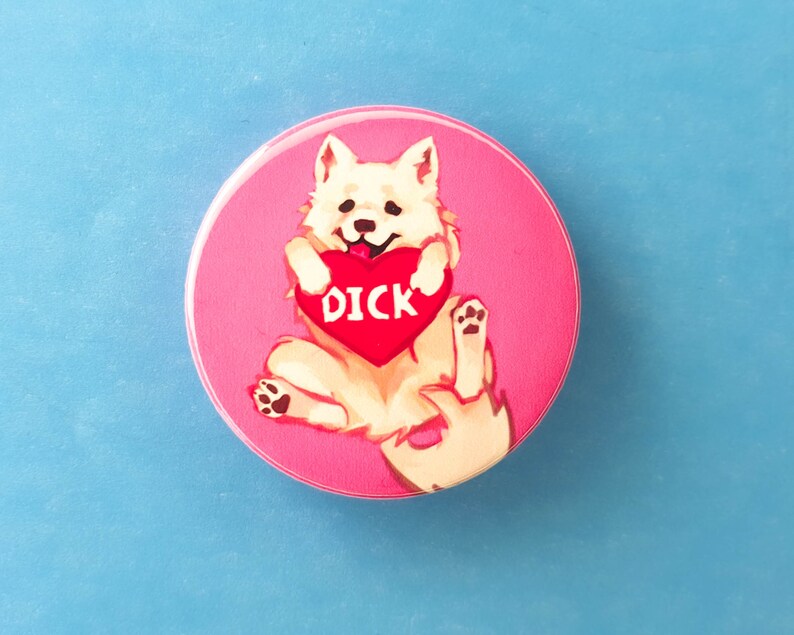 Frisky Animal Buttons: Raccoon, Dog, Cat - Rude Humor (38mm/1.5 inch) image 4