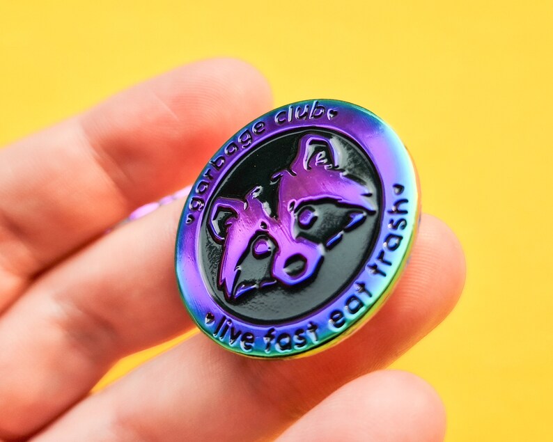 Emaille pins Trash Troupe: wasbeer en opossum - regenboogplating afbeelding 9