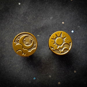 The Dawn - Die Struck Enamel Mini Pins, antique gold plating - Star-Crossed Lovers -  Collaboration with Astermorn