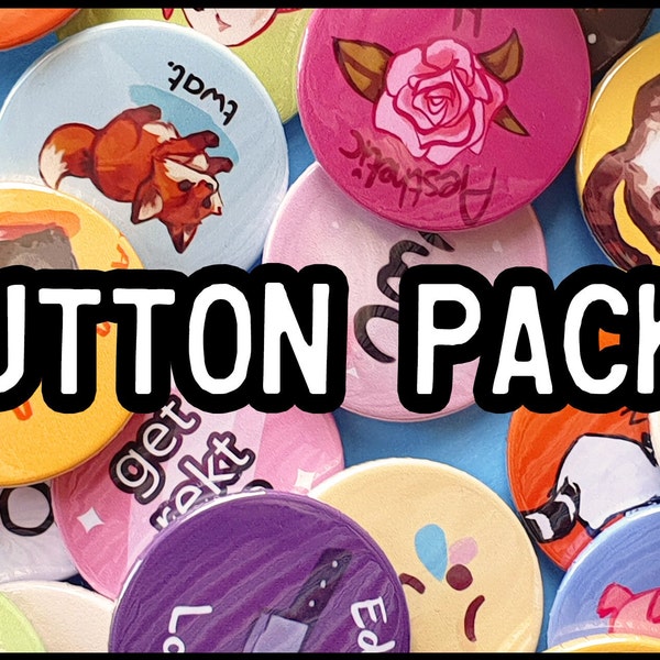 Mix and Match! - Buttons / Buttons mit 3, 5 oder 10 Pins - 38mm - alle Motive sind möglich!