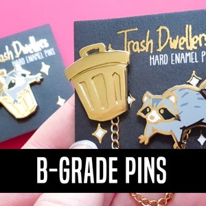 Trash Dwellers B-grades/Seconds Sales - Raccoon Hard Enamel Pins -  Gold plating