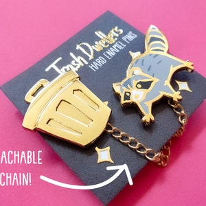 Waschbär Hard Enamel Pin Set Trash Dwellers Vergoldet Collar Set