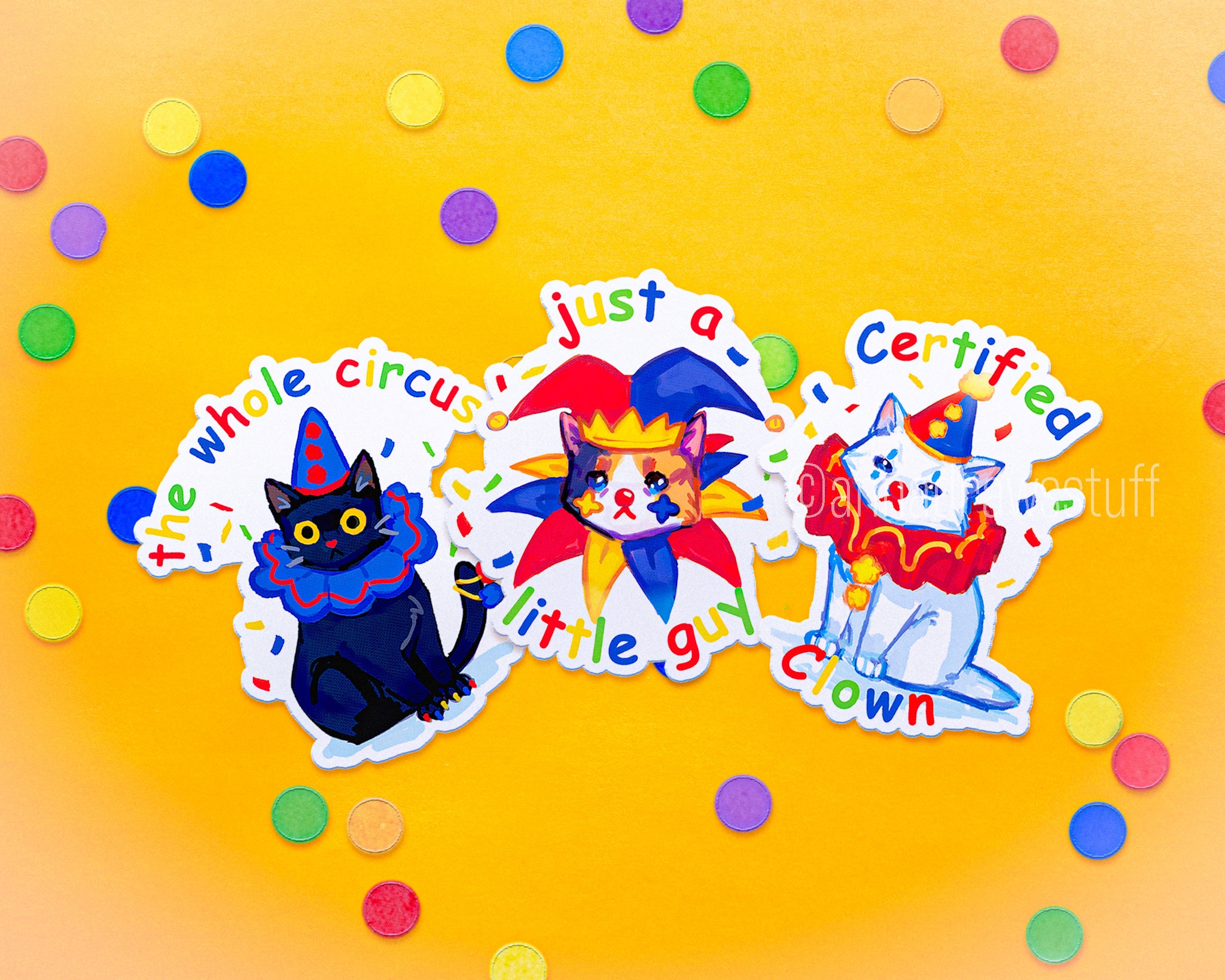 Clown Cat Stickers - Matte Waterproof Vinyl Stickers - 3 Inches - Etsy