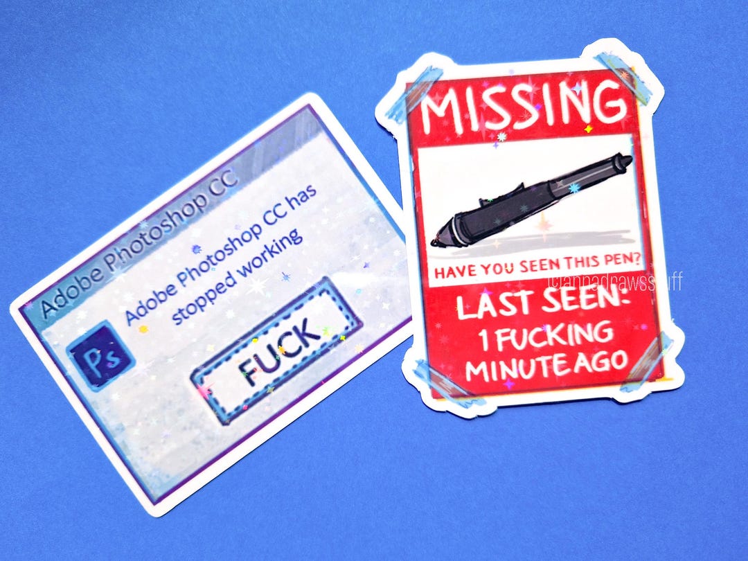 Missing Page Loading Sticker Artist Meme Stickers - 3 Inch Holographic Vinyl Stickers - Missing ...