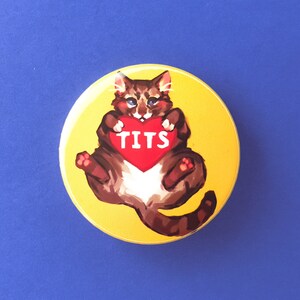 Frisky Animal Buttons: Raccoon, Dog, Cat - Rude Humor (38mm/1.5 inch) image 2