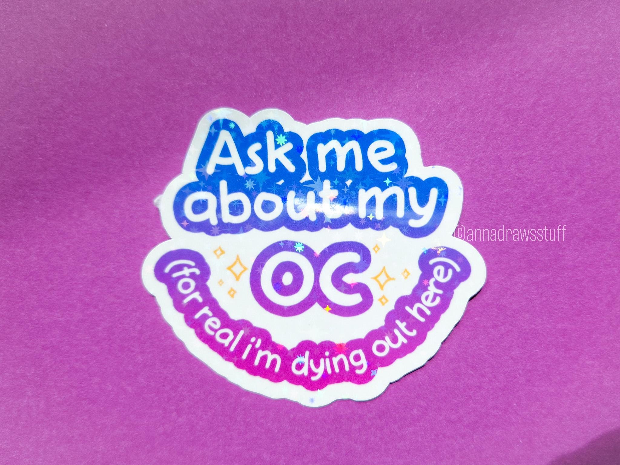 Oc Sticker Base Original Character OC Stickers - 3 Inch Holographic Vinyl Stickers - Etsy