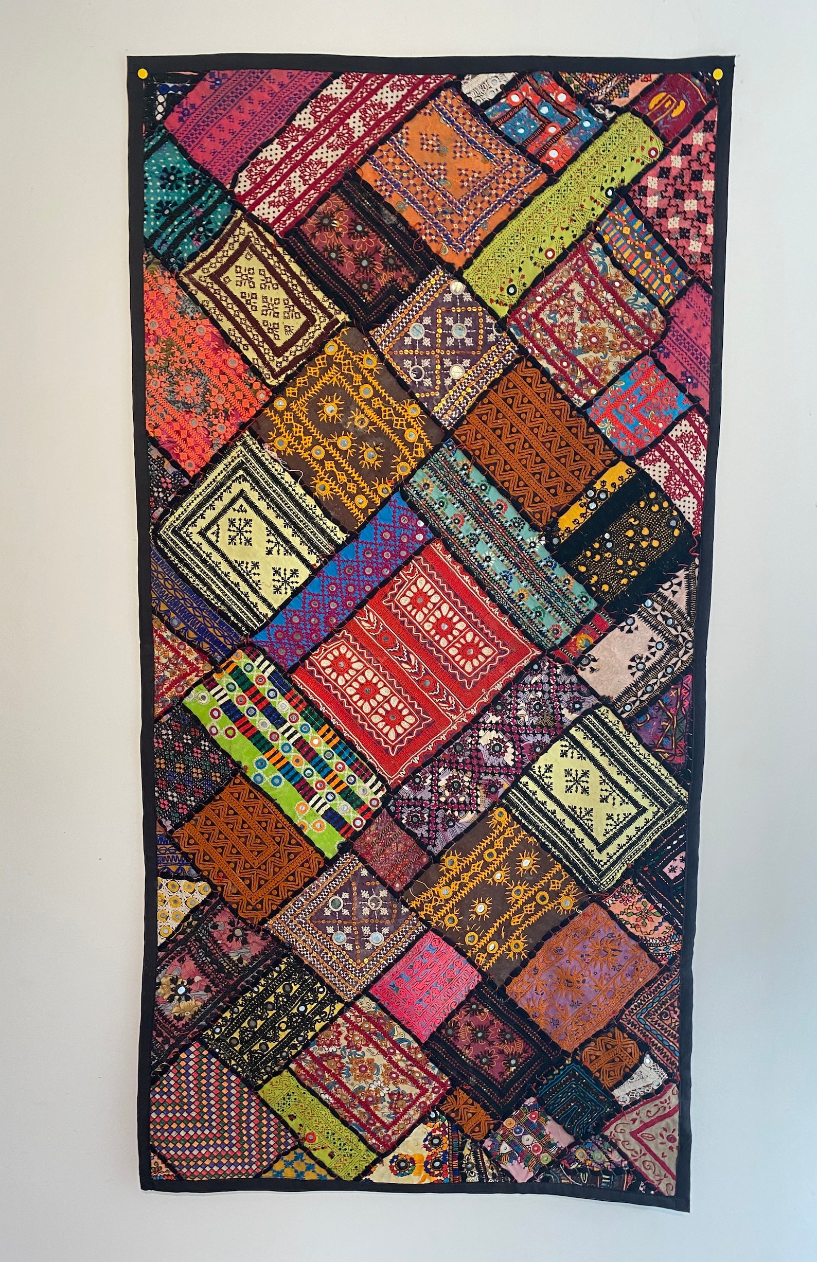 VINTAGE TAPESTRY Pakistani Indian Sindh Patchwork Design Applique Work