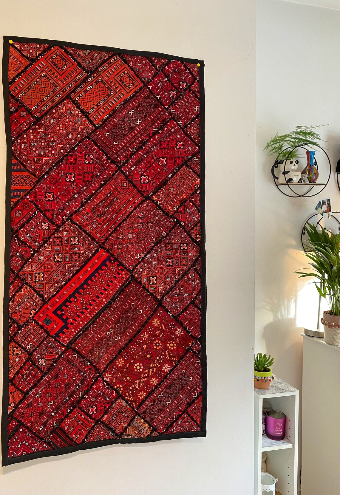 VINTAGE TAPESTRY Pakistani Indian Sindh Patchwork Design Applique Work