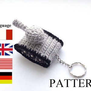 Crochet pattern Tank keychain