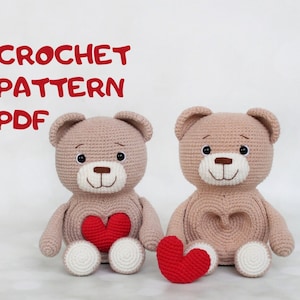 Wzór na Misia Zakochanego – Miś z sercem Wzór na szydełko Amigurumi w formacie PDF w języku angielskim Owoce zwierzątka