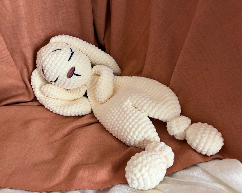 BUNNY Snuggler Plush Lovey Rabbit Security Blanket Toy Amigurumi Comforter Cuddle Toy PDF Easy Crochet Pattern Lovey toy patterns image 6