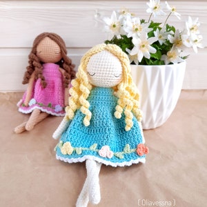 Crochet Doll Pattern: Jasmine in a flowery dress, Amigurumi doll Pattern, easy doll pdf pattern, Amigurumi doll patterns