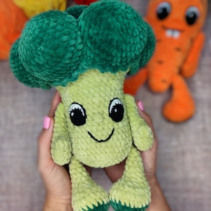 CROCHET BROCCOLI PATTERN, Amigurumi crochet cute vegetables with eyes pattern, Cute cauliflower, Plush crochet toy image 9