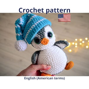 Penguin crochet pattern, amigurumi stuffed animals, PDF easy tutorial, Crochet patterns toys