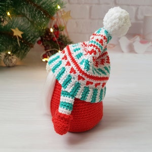 Jultomte-virkat mönster, Amigurumi-leksaksmönster, Jultomte-tomtemönster, Handledning för vinterlovstomtar, Amigurumi-mönster bild 6