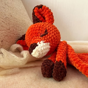 FOX Snuggler Plush Lovey The Woodland Fox Security Blanket Toy Forest Animal Amigurumi Comforter Cuddle Toy Lovey toy patterns image 6