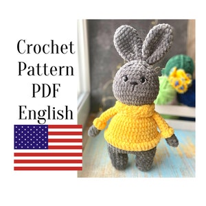 Bunny Plush Crochet pattern, Bunny amigurumi PDF pattern, DIY crochet cute Easter bunny, stuff toys tutorial , Crochet patterns