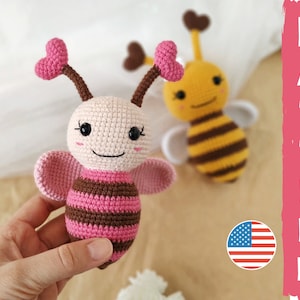 Сrochet bee pattern , bee amigurumi pattern PDF in English , crochet pattern bee decorations instant download, Baby toy patterns