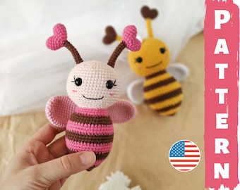 Сrochet bee pattern , bee amigurumi pattern PDF in English , crochet pattern bee decorations instant download, Baby toy patterns