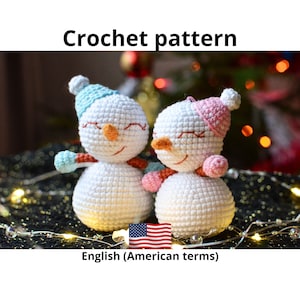 Snowman Christmas ornament crochet pattern - snowman amigurumi pattern PDF - snowman crochet pattern -  easy patterns  Crochet patterns toys