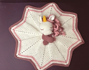 UNICORN Lovey Crochet Pattern | Security Blanket Toy | Amigurumi Comforter Cuddle Toy | PDF Easy Crochet Pattern | Lovey toy patterns