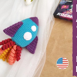 Baby rattle crochet pattern PDF in English , crochet pattern rattle rocket , amigurumi rattle rocket photo tutorial, Baby toy patterns