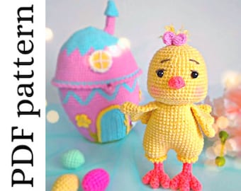 Crocheted House Pattern- egg  Chicken, Easter Chicken Pattern, Egg, Toy House , Crochet toy patterns