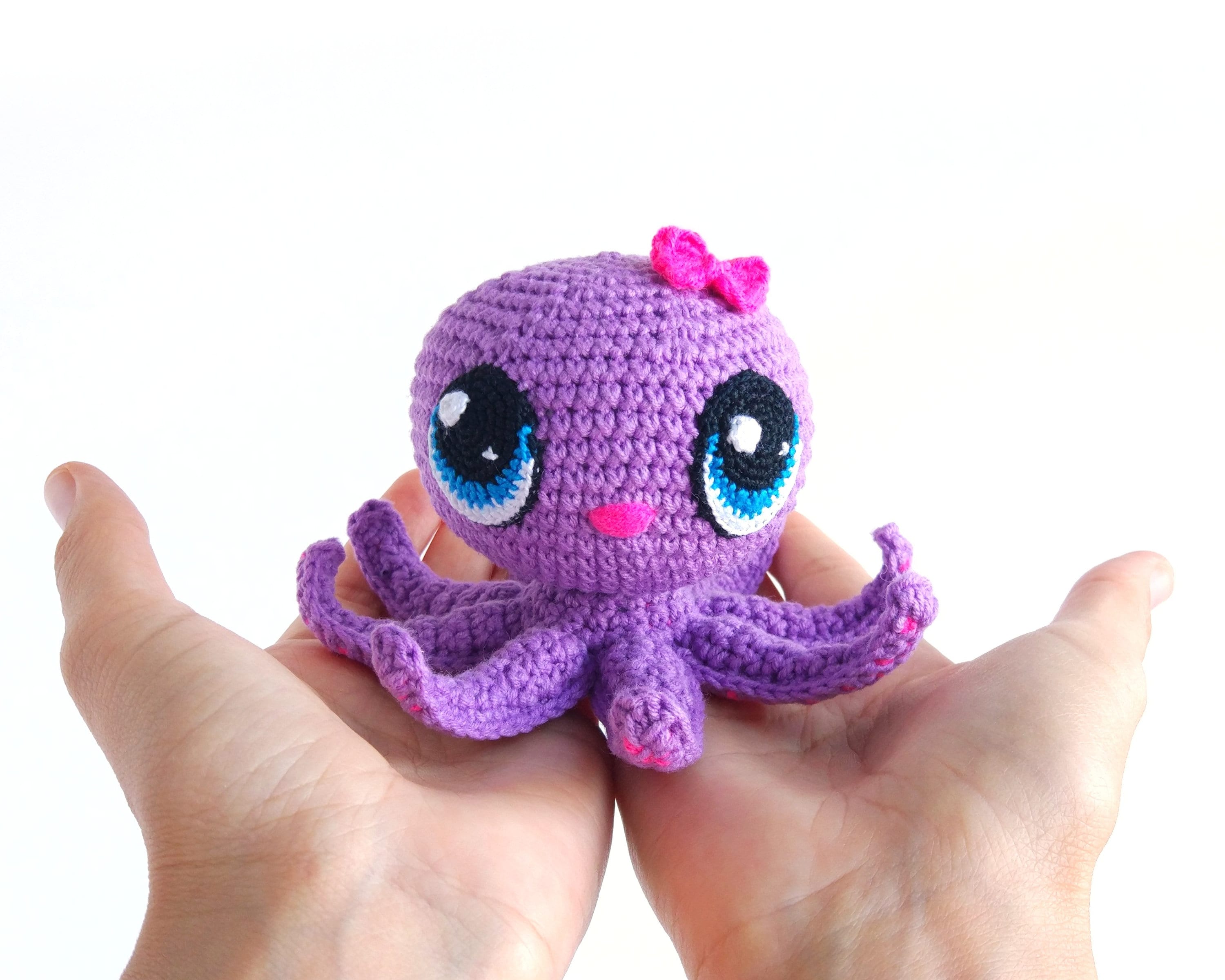CROCHET PATTERN Little Octopus with big eyes Amigurumi