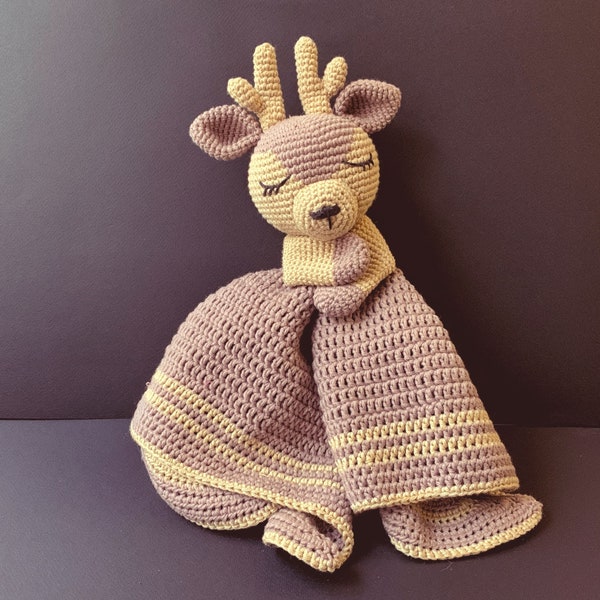 DEER Lovey Crochet Pattern | Security Blanket Toy | Amigurumi Comforter Cuddle Toy | PDF Easy Crochet Pattern | Lovey toy patterns