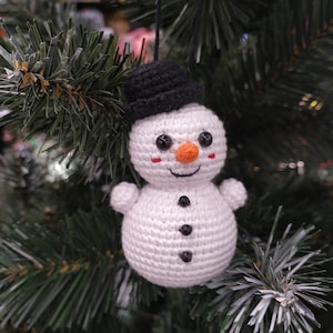 Snowman christmas ornament crochet pattern snowman amigurumi pattern PDF in English snowman crochet pattern, Baby toy patterns image 9