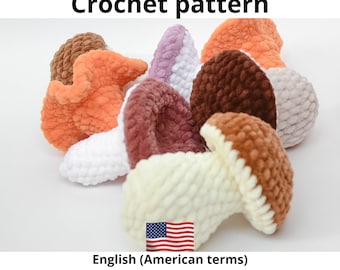 Mushroom crochet pattern, amigurumi food toy, easy pattern, crochet beginner, Crochet patterns toys