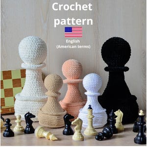No Sew Chess piece PAWN Crochet Pattern, Amigurumi Chess piece PAWN Pattern, Easy Handmade Gift Idea for a board game, Crochet patterns toys