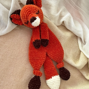 FOX Snuggler Plush Lovey The Woodland Fox Security Blanket Toy Forest Animal Amigurumi Comforter Cuddle Toy Lovey toy patterns image 10
