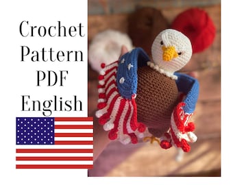 American Eagle crochet pattern, Symbol of America, Independence Day on July 4th , Crochet patterns