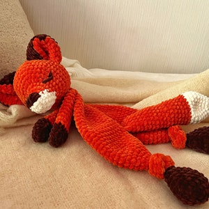 FOX Snuggler Plush Lovey The Woodland Fox Security Blanket Toy Forest Animal Amigurumi Comforter Cuddle Toy Lovey toy patterns image 2