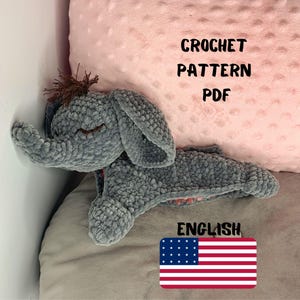 ELEPHANT Plush Lovey Crochet Pattern | Security Blanket Toy | Amigurumi Comforter Cuddle Toy | PDF Easy Crochet Pattern | Lovey toy patterns